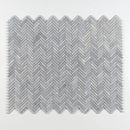 Bardiglio Light Honed Herringbone Marble Mosaics 12 1/8x13 3/8
