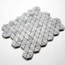 Bardiglio Light Honed Small Triad Marble Mosaics 10 3/16x11 13/16
