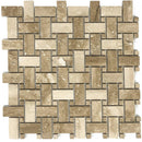 Patara Basketweave Pattern 12" x 12" Honed Travertine Mesh-Mounted Mosaic Tile