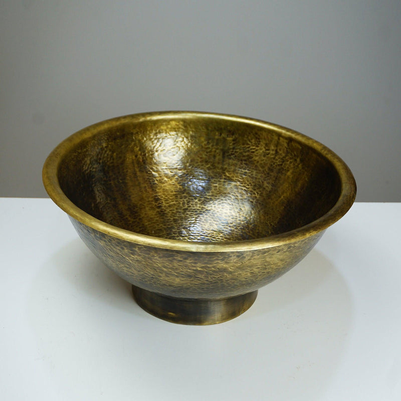 Antique Hammered Brass Vessel Sink Top Mount Bathroom Vanity