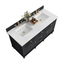 James Martin Lorelai 60" Double Bathroom Vanity, Black Onyx