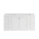 James Martin Chicago 60" Double Bathroom Vanity, Glossy White