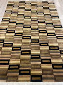 Beautifull Hand Knotted Nepali Geometric Area Rug 6x9 Ft