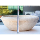 Handcarved Beige Travertine Natural Stone Round Drop Sink
