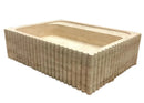 Oasis Beige Travertine Wall-mount Bathroom Vanity Sink Fluted (W)20" (L)24" (H)6" polished profile view 