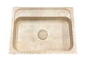 Oasis Beige Travertine Wall-mount Bathroom Vanity Sink Fluted (W)20" (L)24" (H)6" polished top view 