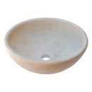 Beige Travertine Natural Stone Above Vanity Vessel Sink Honed and Filled (D)16" (H)6" product shot
