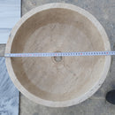 Natural Stone Beige Travertine Vessel Sink Honed  (D)16" (H)6"
