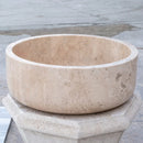 Natural Stone Tuscany Beige Travertine Above Vanity Bathroom Sink Honed (D)16" (H)6" side view