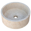Natural Stone Beige Travertine Above Vanity Bathroom Sink Honed (D)16" (H)6" angle view