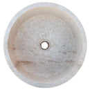 Natural Stone Beige Travertine Above Vanity Bathroom Sink Honed (D)16" (H)6" top view