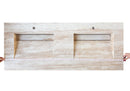 Beige Vein-Cut Travertine Double Bathroom Vanity Top Sink - (W)23" (L)60" (H)5.5"