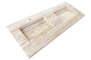 Beige Travertine Wall Mounted Double Vanity Bathroom Sink 23x60
