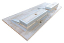 Troia Light Travertine Vein-cut Double Sink Above Vanity Bathroom Sink (W)23" (L)60" (H)5.5" product shot back view