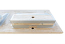 Beige Travertine Wall Mounted Double Vanity Bathroom Sink 23x60