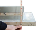 Troia Light Travertine Vein-cut Double Sink Above Vanity Bathroom Sink (W)23" (L)60" (H)5.5" product shot height measure view