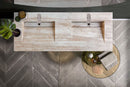 Beige Vein-Cut Travertine Double Bathroom Vanity Top Sink - (W)23" (L)60" (H)5.5"
