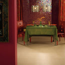 Bella Via Silver Silk Stone Brown 12x24 Matte Restaurant with green table cover