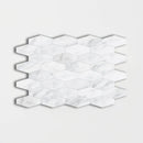 Bella White Honed Elongated Hexagon Marble Mosaics 10x12 1/4