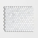 Bella White Honed Penny Round Marble Mosaics 11 1/4x11 3/4