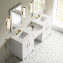 James Martin Bellshire 84" Double Bathroom Vanity, Bright White