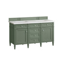 James Martin Brittany 60" Double Bathroom Vanity, Smokey Celadon