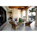 beton blanco porcelain pavers 24x24in matte floor tile LPAVNBETBLA2424 installed on a nice porch with seating set and ocean view