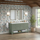 James Martin Breckenridge 60" Double Bathroom Vanity, Smokey Celadon