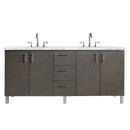 James Martin Metropolitan 72" Dual Mount Double Bathroom Vanity, Silver Oak