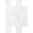 bianco dolomite marble tile 4x12 honed top view grouted