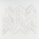 Bianco Dolomiti Honed Large Herringbone Marble Mosaics 12 7/8x9 11/32