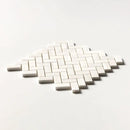 Bianco Dolomiti Polished Herringbone Marble Mosaics 12 1/8x13 3/8