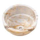 Bianco Giallo Marble Hair Salon Above Vanity Vessel Sink Bowl Polished (D)16" (H)9" angle view