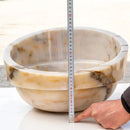Handcrafted Giallo Marble Vessel Sink Beige 16 Inch Bathroom Bowl