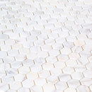 bianco ibiza white marble mosaic tile 2 hexagon backsplash tumbled BIBZWMMH2T multiple angle closeup view