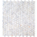 bianco ibiza white marble mosaic tile 2 hexagon backsplash tumbled BIBZWMMH2T multiple top view