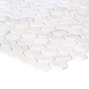 bianco ibiza white marble mosaic tile 2 hexagon backsplash tumbled BIBZWMMH2T profile view