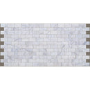 bianco ibiza white marble mosaic tile 2x4 backsplash tumbled BIBZWMM2x4T top view gray grouted