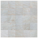 bianco venato white exotic marble 24x24 polished multiple top orange grouted view