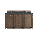 James Martin Bristol 60" Double Bathroom Vanity, Whitewashed Walnut