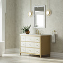James Martin Celeste 48" Single Bathroom Vanity, Sunwashed Oak with Embossed Shagreen Drawer Fronts