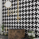 Black, Bianco Dolomiti Multi Finish Zig-zag Marble Mosaics 12x12