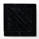 Black Honed French Quarter Marble Waterjet Mosaics 8 1/2x8 1/2