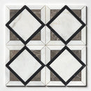 Black Honed Kent Marble Mosaics 13 9/16x13 9/16