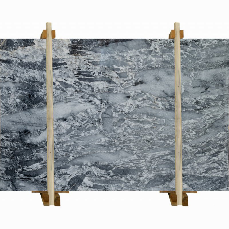 black leopard marble slabs polished packed on wooden bundle product shot