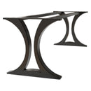 Metal Dining Table Base for Heavy Table Tops Matte Black (W)28" (L)100" (H)28" profile view