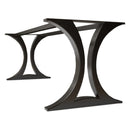 Metal Dining Table Base for Heavy Table Tops Matte Black (W)28" (L)100" (H)28" angle view