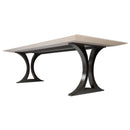 Metal Dining Table Base for Heavy Table Tops Matte Black (W)28" (L)100" (H)28" with tabletop