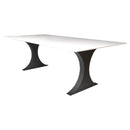 Modern Metal Dining Table Legs for Heavy Table Tops Matte Black (W)28" (L)77" (H)28" angle view tabletop view