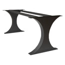 Modern Metal Dining Table Legs for Heavy Table Tops Matte Black (W)28" (L)77" (H)28" angle view